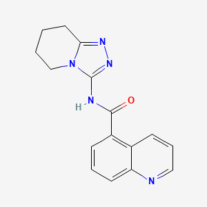 molecular formula C16H15N5O B7647610 N-(5,6,7,8-tetrahydro-[1,2,4]triazolo[4,3-a]pyridin-3-yl)quinoline-5-carboxamide 