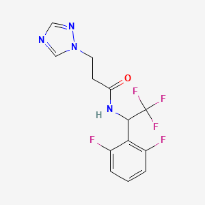 N-[1-(2,6-difluorophenyl)-2,2,2-trifluoroethyl]-3-(1,2,4-triazol-1-yl)propanamide