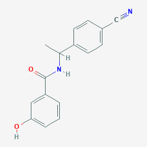 molecular formula C16H14N2O2 B7647626 N-[1-(4-cyanophenyl)ethyl]-3-hydroxybenzamide 