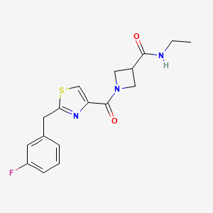 molecular formula C17H18FN3O2S B7647639 N-ethyl-1-[2-[(3-fluorophenyl)methyl]-1,3-thiazole-4-carbonyl]azetidine-3-carboxamide 