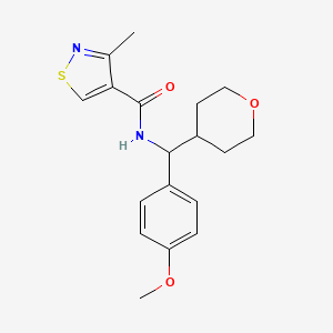 N-[(4-methoxyphenyl)-(oxan-4-yl)methyl]-3-methyl-1,2-thiazole-4-carboxamide