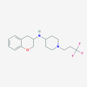 molecular formula C17H23F3N2O B7647700 N-(3,4-dihydro-2H-chromen-3-yl)-1-(3,3,3-trifluoropropyl)piperidin-4-amine 