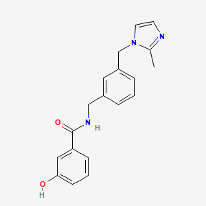 3-hydroxy-N-[[3-[(2-methylimidazol-1-yl)methyl]phenyl]methyl]benzamide