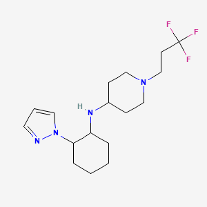 molecular formula C17H27F3N4 B7647716 N-(2-pyrazol-1-ylcyclohexyl)-1-(3,3,3-trifluoropropyl)piperidin-4-amine 