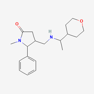 molecular formula C19H28N2O2 B7647728 1-Methyl-4-[[1-(oxan-4-yl)ethylamino]methyl]-5-phenylpyrrolidin-2-one 