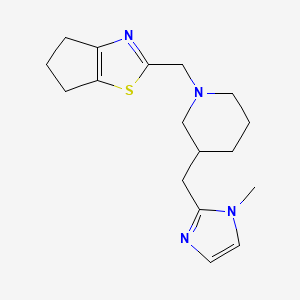 molecular formula C17H24N4S B7647741 2-[[3-[(1-methylimidazol-2-yl)methyl]piperidin-1-yl]methyl]-5,6-dihydro-4H-cyclopenta[d][1,3]thiazole 