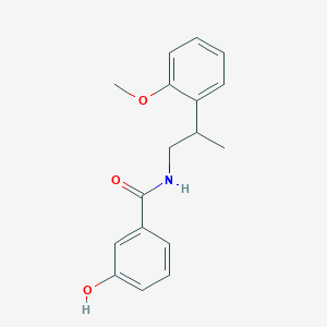 molecular formula C17H19NO3 B7647764 3-hydroxy-N-[2-(2-methoxyphenyl)propyl]benzamide 