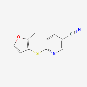 molecular formula C11H8N2OS B7647770 6-(2-Methylfuran-3-yl)sulfanylpyridine-3-carbonitrile 