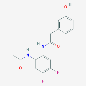 N-(2-acetamido-4,5-difluorophenyl)-2-(3-hydroxyphenyl)acetamide