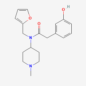 molecular formula C19H24N2O3 B7647842 N-(furan-2-ylmethyl)-2-(3-hydroxyphenyl)-N-(1-methylpiperidin-4-yl)acetamide 