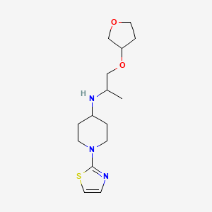 molecular formula C15H25N3O2S B7647920 N-[1-(oxolan-3-yloxy)propan-2-yl]-1-(1,3-thiazol-2-yl)piperidin-4-amine 