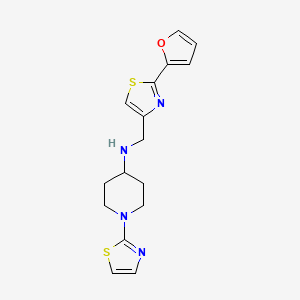 molecular formula C16H18N4OS2 B7647937 N-[[2-(furan-2-yl)-1,3-thiazol-4-yl]methyl]-1-(1,3-thiazol-2-yl)piperidin-4-amine 