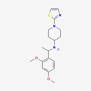 molecular formula C18H25N3O2S B7647953 N-[1-(2,4-dimethoxyphenyl)ethyl]-1-(1,3-thiazol-2-yl)piperidin-4-amine 