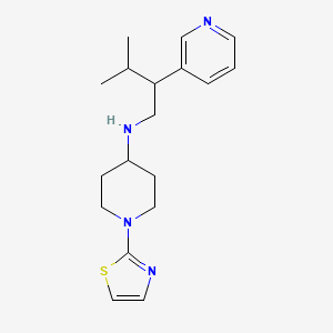 molecular formula C18H26N4S B7647976 N-(3-methyl-2-pyridin-3-ylbutyl)-1-(1,3-thiazol-2-yl)piperidin-4-amine 