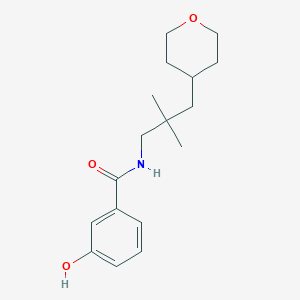 N-[2,2-dimethyl-3-(oxan-4-yl)propyl]-3-hydroxybenzamide