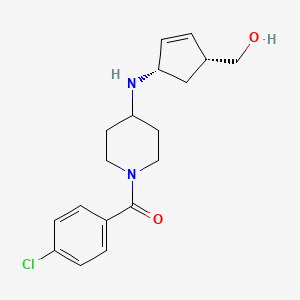 (4-chlorophenyl)-[4-[[(1S,4R)-4-(hydroxymethyl)cyclopent-2-en-1-yl]amino]piperidin-1-yl]methanone