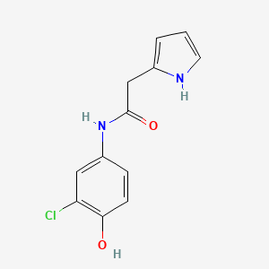 molecular formula C12H11ClN2O2 B7648004 N-(3-chloro-4-hydroxyphenyl)-2-(1H-pyrrol-2-yl)acetamide 