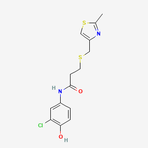 N-(3-chloro-4-hydroxyphenyl)-3-[(2-methyl-1,3-thiazol-4-yl)methylsulfanyl]propanamide