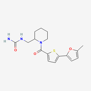 molecular formula C17H21N3O3S B7648033 [1-[5-(5-Methylfuran-2-yl)thiophene-2-carbonyl]piperidin-2-yl]methylurea 