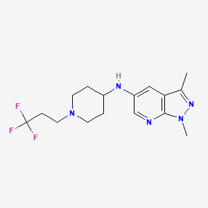 molecular formula C16H22F3N5 B7648039 1,3-dimethyl-N-[1-(3,3,3-trifluoropropyl)piperidin-4-yl]pyrazolo[3,4-b]pyridin-5-amine 