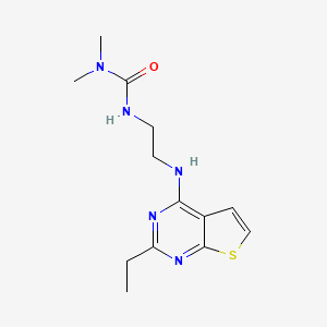 molecular formula C13H19N5OS B7648074 3-[2-[(2-Ethylthieno[2,3-d]pyrimidin-4-yl)amino]ethyl]-1,1-dimethylurea 