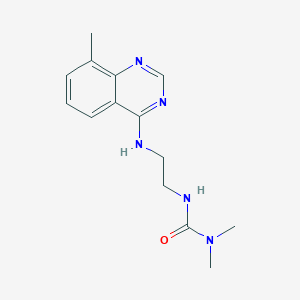 molecular formula C14H19N5O B7648092 1,1-Dimethyl-3-[2-[(8-methylquinazolin-4-yl)amino]ethyl]urea 