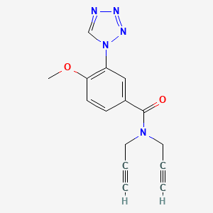 molecular formula C15H13N5O2 B7648126 4-methoxy-N,N-bis(prop-2-ynyl)-3-(tetrazol-1-yl)benzamide 