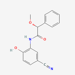 molecular formula C16H14N2O3 B7648140 (2R)-N-(5-cyano-2-hydroxyphenyl)-2-methoxy-2-phenylacetamide 