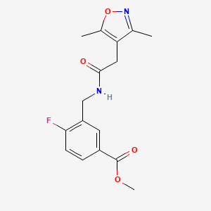 Methyl 3-[[[2-(3,5-dimethyl-1,2-oxazol-4-yl)acetyl]amino]methyl]-4-fluorobenzoate