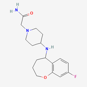 2-[4-[(8-Fluoro-2,3,4,5-tetrahydro-1-benzoxepin-5-yl)amino]piperidin-1-yl]acetamide