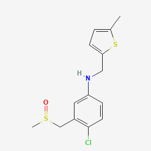 4-chloro-3-(methylsulfinylmethyl)-N-[(5-methylthiophen-2-yl)methyl]aniline