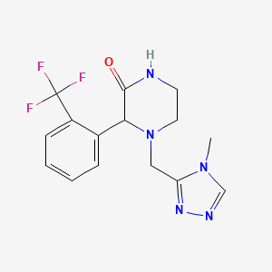 4-[(4-Methyl-1,2,4-triazol-3-yl)methyl]-3-[2-(trifluoromethyl)phenyl]piperazin-2-one