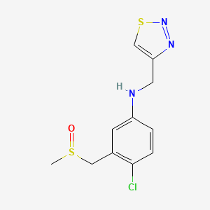 4-chloro-3-(methylsulfinylmethyl)-N-(thiadiazol-4-ylmethyl)aniline