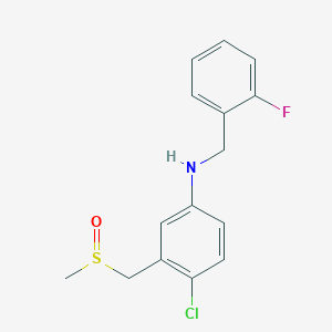 4-chloro-N-[(2-fluorophenyl)methyl]-3-(methylsulfinylmethyl)aniline