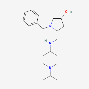 molecular formula C20H33N3O B7648769 1-Benzyl-5-[[(1-propan-2-ylpiperidin-4-yl)amino]methyl]pyrrolidin-3-ol 