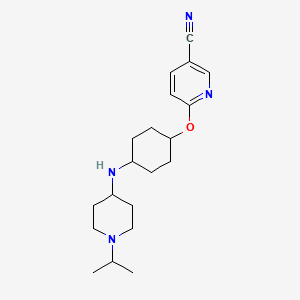 molecular formula C20H30N4O B7648774 6-[4-[(1-Propan-2-ylpiperidin-4-yl)amino]cyclohexyl]oxypyridine-3-carbonitrile 