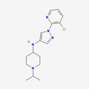 molecular formula C16H22ClN5 B7648807 N-[1-(3-chloropyridin-2-yl)pyrazol-4-yl]-1-propan-2-ylpiperidin-4-amine 