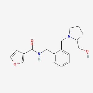 molecular formula C18H22N2O3 B7648819 N-[[2-[[2-(hydroxymethyl)pyrrolidin-1-yl]methyl]phenyl]methyl]furan-3-carboxamide 