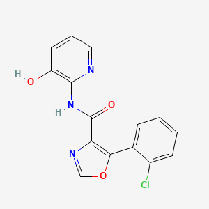 molecular formula C15H10ClN3O3 B7648832 5-(2-chlorophenyl)-N-(3-hydroxypyridin-2-yl)-1,3-oxazole-4-carboxamide 