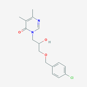 3-[3-[(4-Chlorophenyl)methoxy]-2-hydroxypropyl]-5,6-dimethylpyrimidin-4-one