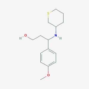 molecular formula C15H23NO2S B7648852 3-(4-Methoxyphenyl)-3-(thian-3-ylamino)propan-1-ol 