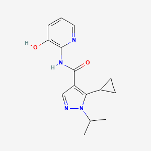 molecular formula C15H18N4O2 B7648878 5-cyclopropyl-N-(3-hydroxypyridin-2-yl)-1-propan-2-ylpyrazole-4-carboxamide 