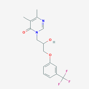 molecular formula C16H17F3N2O3 B7648895 3-[2-Hydroxy-3-[3-(trifluoromethyl)phenoxy]propyl]-5,6-dimethylpyrimidin-4-one 