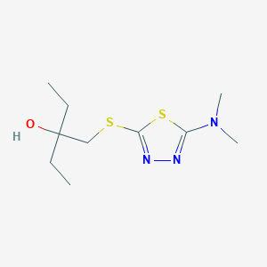 3-[[5-(Dimethylamino)-1,3,4-thiadiazol-2-yl]sulfanylmethyl]pentan-3-ol