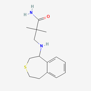 molecular formula C15H22N2OS B7648955 2,2-Dimethyl-3-(1,2,4,5-tetrahydro-3-benzothiepin-5-ylamino)propanamide 