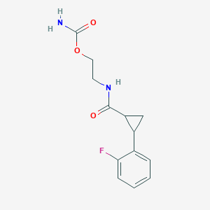 molecular formula C13H15FN2O3 B7648988 2-[[2-(2-Fluorophenyl)cyclopropanecarbonyl]amino]ethyl carbamate 