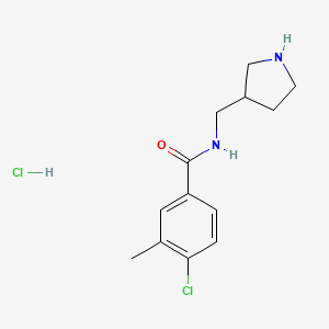 4-chloro-3-methyl-N-(pyrrolidin-3-ylmethyl)benzamide;hydrochloride