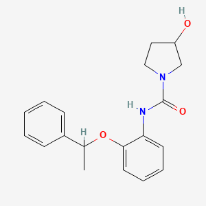 3-hydroxy-N-[2-(1-phenylethoxy)phenyl]pyrrolidine-1-carboxamide