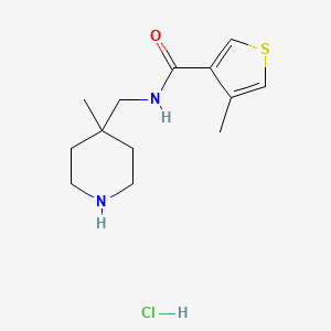 4-methyl-N-[(4-methylpiperidin-4-yl)methyl]thiophene-3-carboxamide;hydrochloride