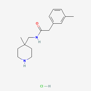 2-(3-methylphenyl)-N-[(4-methylpiperidin-4-yl)methyl]acetamide;hydrochloride